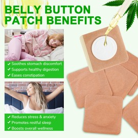 Maani Essence 20Pcs Castor Oil Pack Wrap for Belly Button, Disposable Self-Adhesive Castor Oil