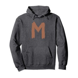 Creative Bold Leather Letter M - Design - Alphabet - Marker Pullover Hoodie