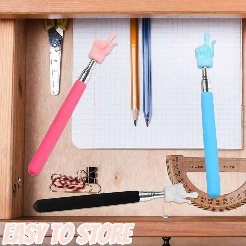 3 Pcs Telescopic Teachers Pointer, Extendable Hand Pointer Finger Pointer