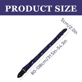 WHYCNJL Basicon Adjustable Guitar Strap Guitar Strap for Electric Guitar Acoustic Guitar Bass Length 80 cm - 138 cm Width 5 cm