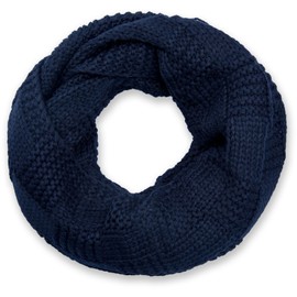 styleBREAKER 01018152 Knitted Loop Scarf with Patent Pattern Plain Fine Knitted Snood Winter Knitted Scarf Unisex -