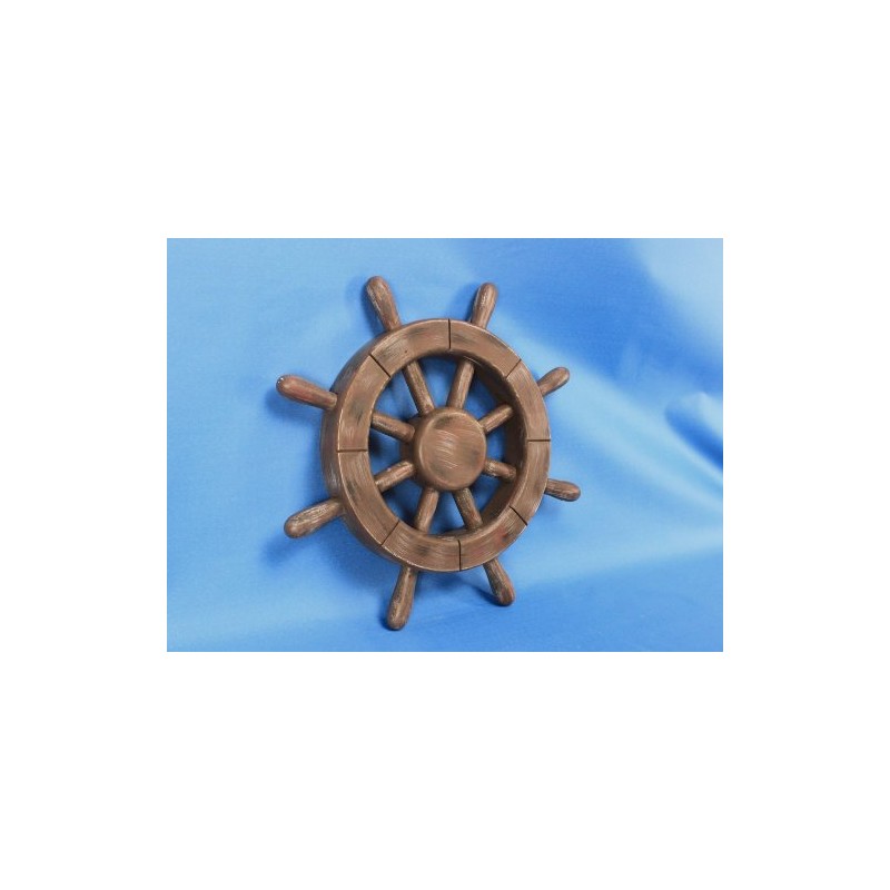 Hampton Nautical Rustic Wood Finish Ship Wheel, 12"