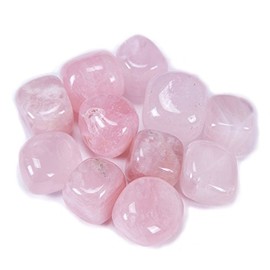 Bingcute Brazilian Tumbled Polished Natural Rose Quartz Stones 1/2 Ib for Wicca, Reiki, and Energy Crystal Healing (Rose Quartz)