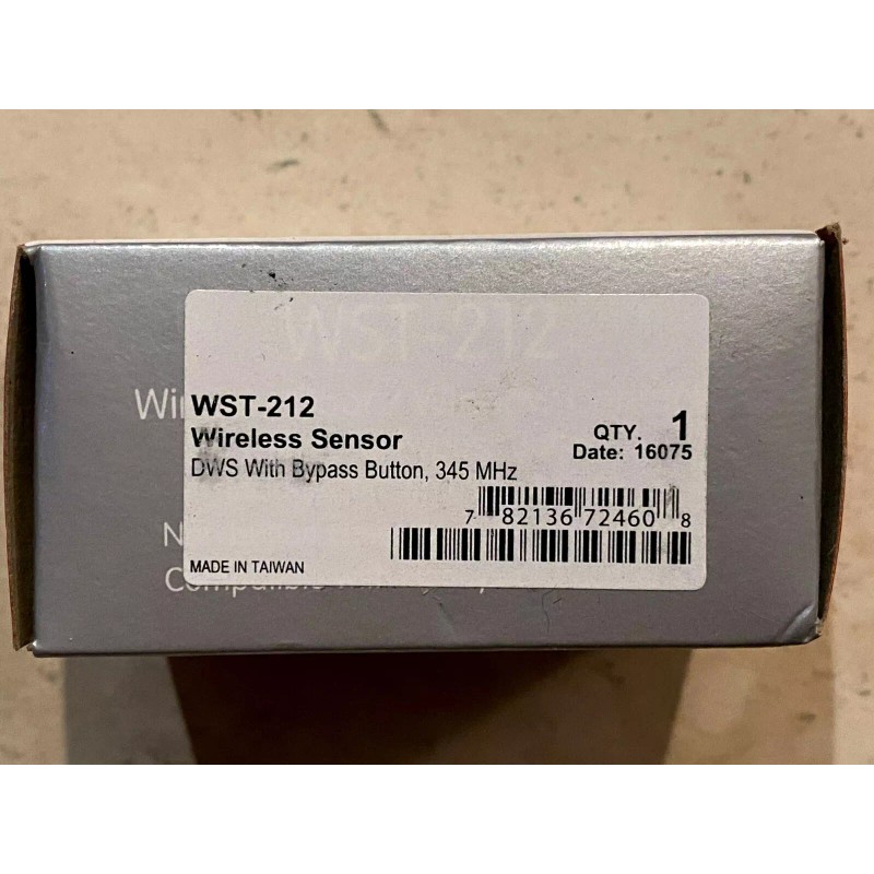 Ecolink WST-212 WIRELESS SENSOR DWS WITH BYPASS BUTTON, 345MHz, New