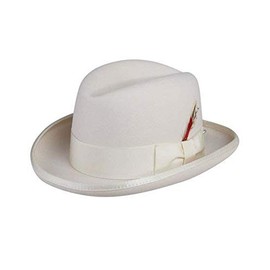 Godfather Homburg Fedora Hat in Ivory (Medium = 22.25")