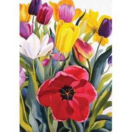 Toland Home - Bandera decorativa para jardín de tulipanes de 71,12 x 101,6 cm, diseño de flores de verano