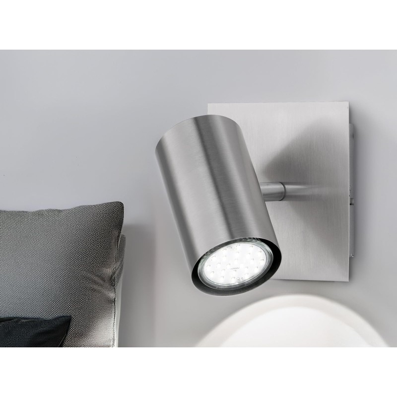 Trio Leuchten 802400107 Spotlight in Matt Nickel 1-Bulb Wall Spotlight