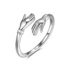 Hugging Ring Made of 925 Sterling Silver, Hugging Hands Design
