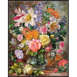 Nichpedr Jigsaw Puzzles The Glory of Summertime Colorful Flowers in Vase Wooden Puzzles for Adults 300 Piece Kids Puzzles Toys Gift Family 18.9''x 11.1'', As Picure