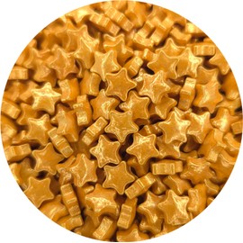 NCS Metallic Gold Stars 7MM Edible Candy Sprinkles, 8 ounces - Great for Cupcakes, Cookies, Cakes, Cakes Pops, Donuts