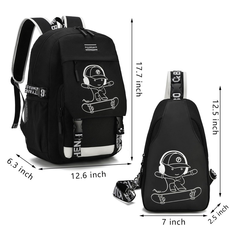 EZYCOK School Backpack for Boys, Water Resistant Kids Bookbag for