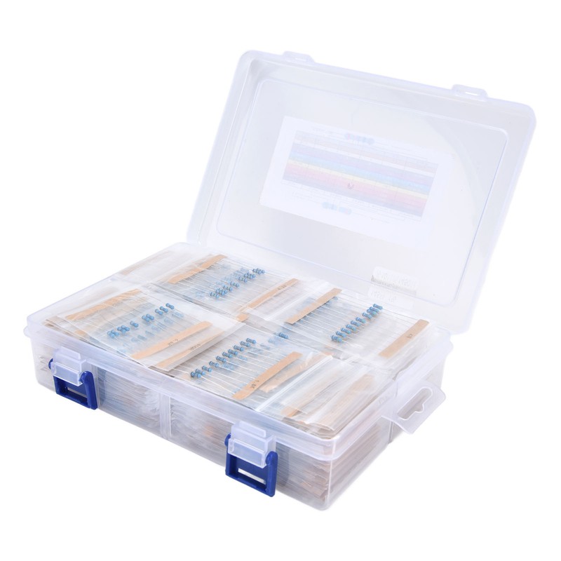 1450Pcs Metal Film Resistor Kit 145 Values Assortment 1~1MΩ 1/4W