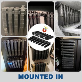Magnetic PMAG Wall Mount,AR Magnetic Mag Holder,Home Magazine Storage Rack,AR Wall Mount Mag Holder for Gun Safe, Locker,Cabinet,AR Mag Storage and Accessories(2-Pack)