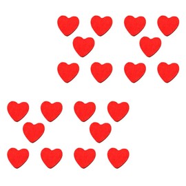EXCEART 200Pcs Self Adhesive Wooden Red Heart Wood Heart Embellishments Art Craft for Wedding Valentines Day Crafting DIY Decor