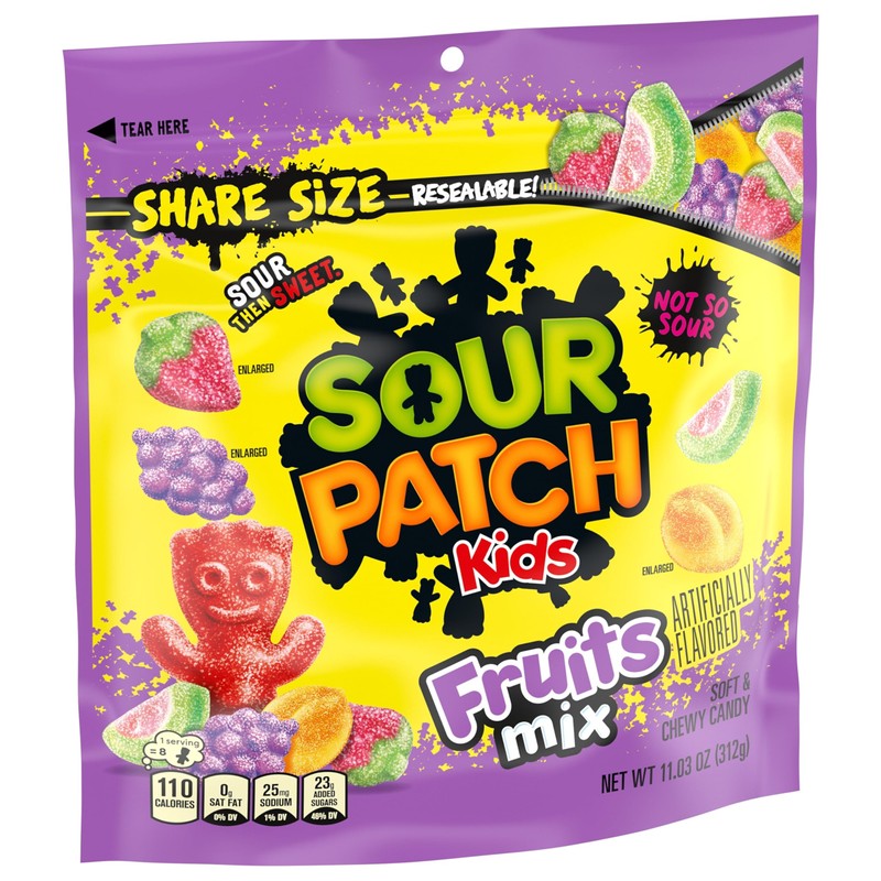 SOUR PATCH KIDS Fruits Mix Soft & Chewy Candy, Share