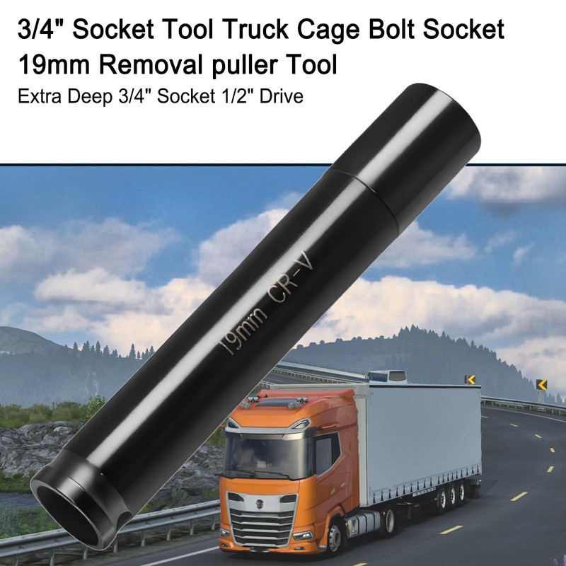 19mm Deep Impact Socket, 3/4" Socket 1/2" Drive Truck Cage