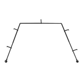 TWOPAGES Bay Curtain Rods for Windows 3/4 Inch Diameter Drapery Treatment Adjustable Length Curtain Rod with Bracket,59 to 106 Inch,Black