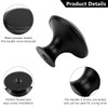 Cabinet Knobs, 12Pcs Round Mushroom Drawer Knobs, Matted Black Drawer