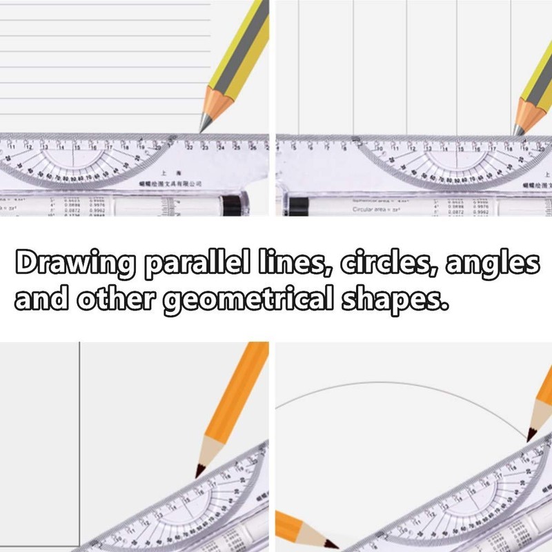 PENKOHOME 2 Pack 12 Inch Rolling Ruler Multipurpose Drawing Parallel