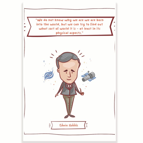 Edwin Hubble Quote Science Classroom Poster - Science Class Decor