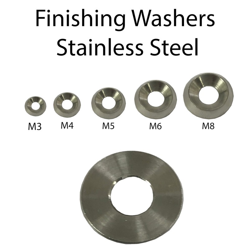M8 Countersunk Solid Metal Finishing Cup Washer A4 Marine Grade