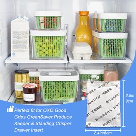 LeoTube 10-Pack Replacement Kits for OXO Good Grips GreenSaver Carbon Filter Refills, Compatible with OXO Good Grips GreenSaver Produce Keeper & Standing Crisper Drawer Insert, Keep Fruits Veg Fresh