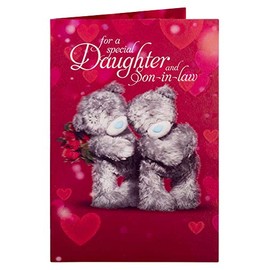 Me to You Bear 3D Daughter & Son-in-Law Anniversary Card, White,ALM93024