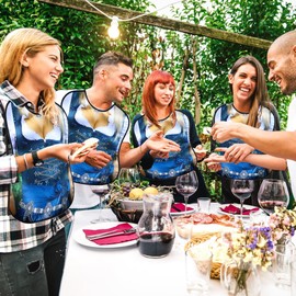 SwirlColor Bib for Adults, Funny, Waterproof Bib for Adults, Funny Washable Bibs for Adults, Women, Seniors, Funny Clothing Protection Bib for Party Gifts, blue