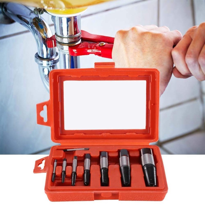 8Pcs Bearing Steel Broken Water Pipe Screw Extractor Damaged Bolt