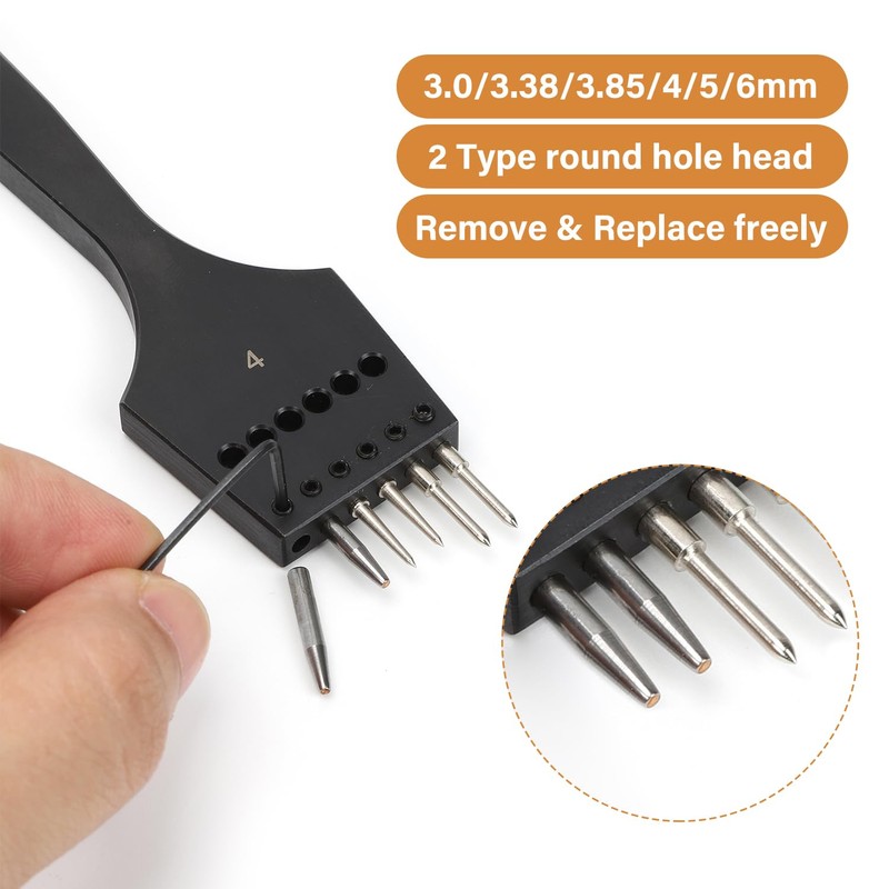 WUTA Removable Circle Leather Hole Punch Lacing Stitching Professional Working