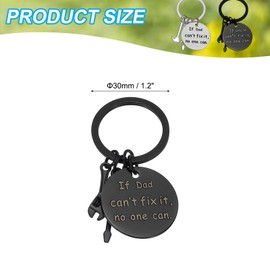 [PATIKIL] Father Keychain From Son Funny Keychain Gift Birthday Father Day Thanksgiving Christmas Gift Dad Style Black