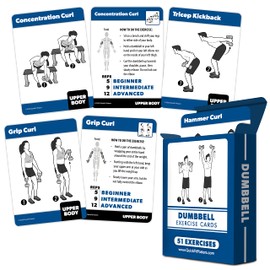 Palace Learning 4 Pack - Exercise Cards - Dumbbell, Bodyweight & Yoga Poses Volume 1 & 2 - Fitness Workout Playing Cards