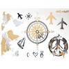 5 Sheets Metallic Tattoos Gold and Silver Flash By Modern