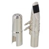 Yibuy Tenor Sax Brass Mouthpiece Cap Ligature #7 Silver Plated