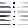 KALIM 2 Sets Carbon Steel File and Diamond File(Total 12pcs),