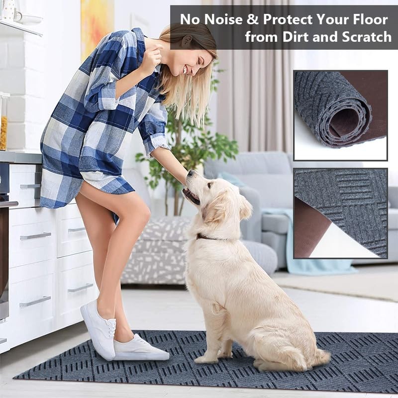 SHNOSU Runner Rugs 2FTx10FT Indoor Outdoor Hallway Runner Rubber Backing