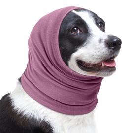 Lelepet Dog Snood Ear Protector, Dog Ear Cover for Anxiety Relief, Calming Hood Snood for Dogs, Quiet Ears for Dogs, Pet Earmuffs Hat Headband, Pet Head Wrap for Grooming Reducing Noise, Purple L