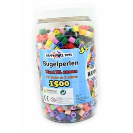 Tin of 1500 Maxi XL 10 mm Ironing Beads Colourful Large Beads for Children from 3 Years (Compatible with All Maxi Pegboards)