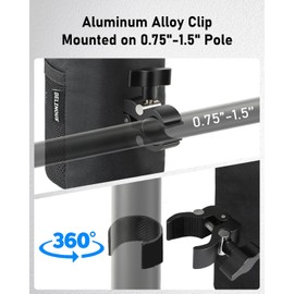 Belinous Motorcycle Cup Holder with 0.75"-1.5" Alligator Clamp, Drink Holder up to 32oz with Mesh Pockets, Universal Water Bottle Holder for Motorcycle, Bicycle, ATV, Wheelchair, e-Bike, Boat (Black)