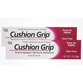Cushion Grip Soft Pliable Thermoplastic For Refitting Dentures 1 Oz (2-Pack) NEW