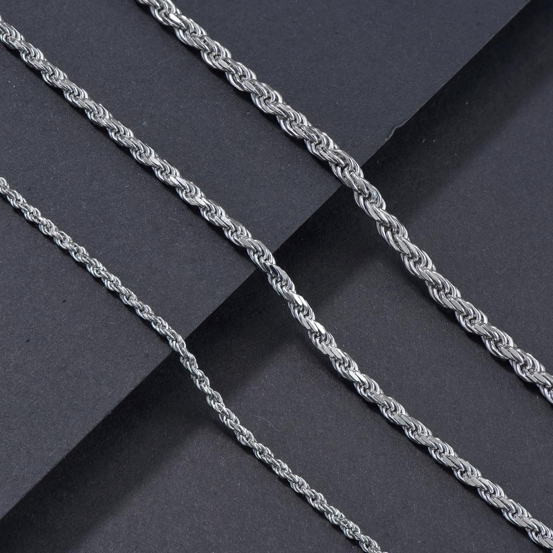 Dacc & Aya Sterling Silver Rope Chain - 3mm &