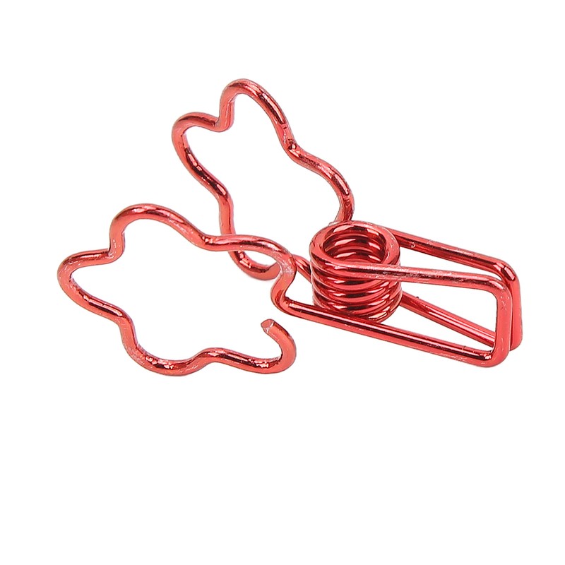 100pcs Binder Clips Flower Shape Hollow Long Tail Cartoon Metal