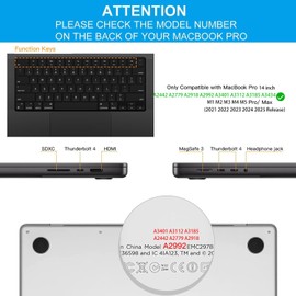 CaseBuy Palm Rest Protector Vinyl Skin Stickers(3 in 1) for 2025 2024 2023 MacBook Pro 14 inch M5 M4 M3 Pro/Max A3434 A2918 A2992 A3401 A3112 A3185 with Touch-ID Scratch-Resistant Cover -Space Black