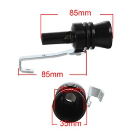 Dromedary Universal Black Turbo Sound Noise Exhaust Muffler Pipe Whistle Blow Whistler Black XL