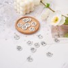 Pandahall 24Pcs Twelve Constellation Zodiac Sign Charms Flat Round Zodiac