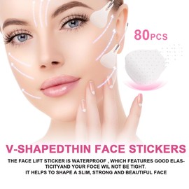 ZOPJUMA Pack of 80 Face Lifting Tape + 3 Ropes, Face Lift Patch, Face Lift Sticker, Lifting Tapes, Face, Face Stickers, Eye Lift Tape, Makeup Face Lift Tools