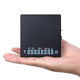 MUVNA 0.1g High Precision Digital Mini Coffee Scale, 0.3g to 2kg Measuring Range Rechargeable Espresso Mini Scale with Tare Function, LED Display (Black, ABS)