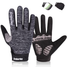 Grebarley Cycling Gloves, MTB Gloves, Mountain Bike Gloves with Touchscreen Fingers For Cycling, Road Race, Downhill, Hiking, Cycling Gloves For Men And Women, grey, l