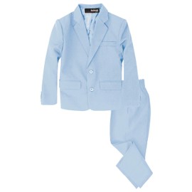 Gino Giovanni - Conjunto de traje formal para niños (2 piezas), Azul (Sky Blue), 8