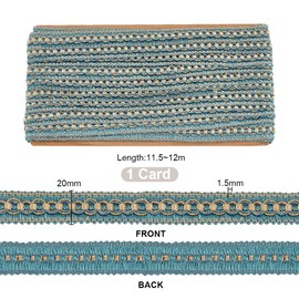 PH PandaHall 14m/15.3 Yards Golden Gimp Braid Trim, 0.79 inch/20mm Corrugated Lace Ribbon Decorative Fabric Ribbon Golden Craft Trim for Sewing Upholstery Curtain Costume Home Decor